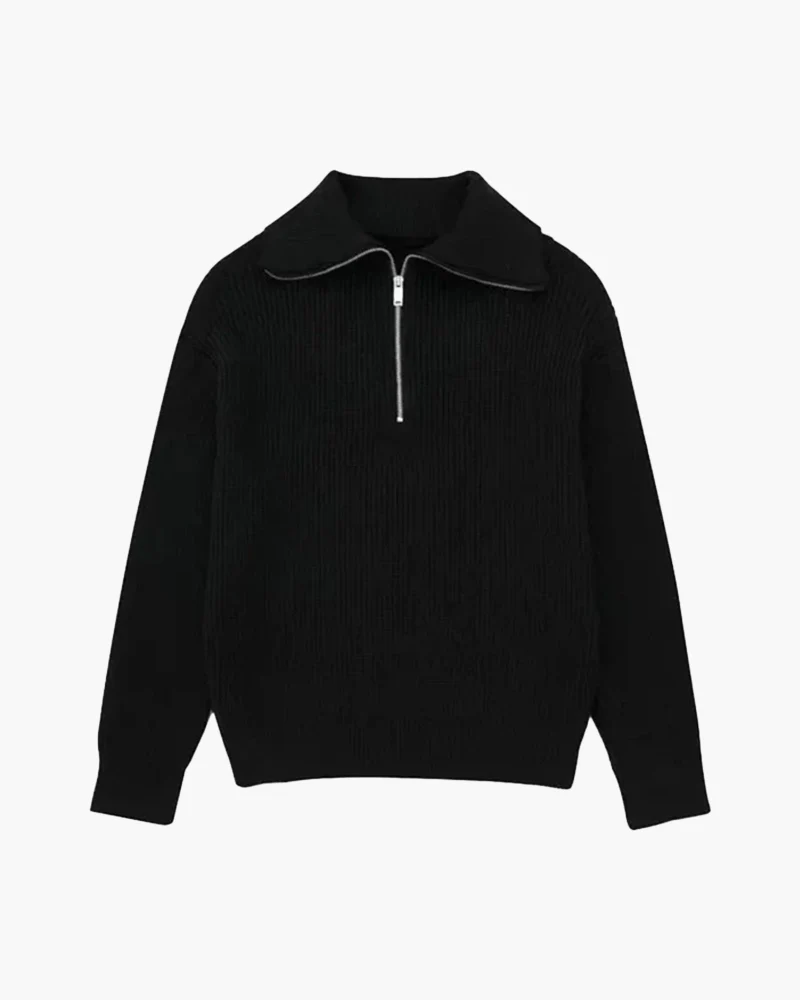 Striped Zip Up Sweater - Image 5