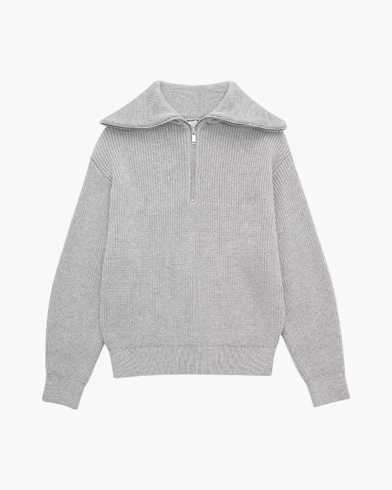 Striped Zip Up Sweater - Image 6